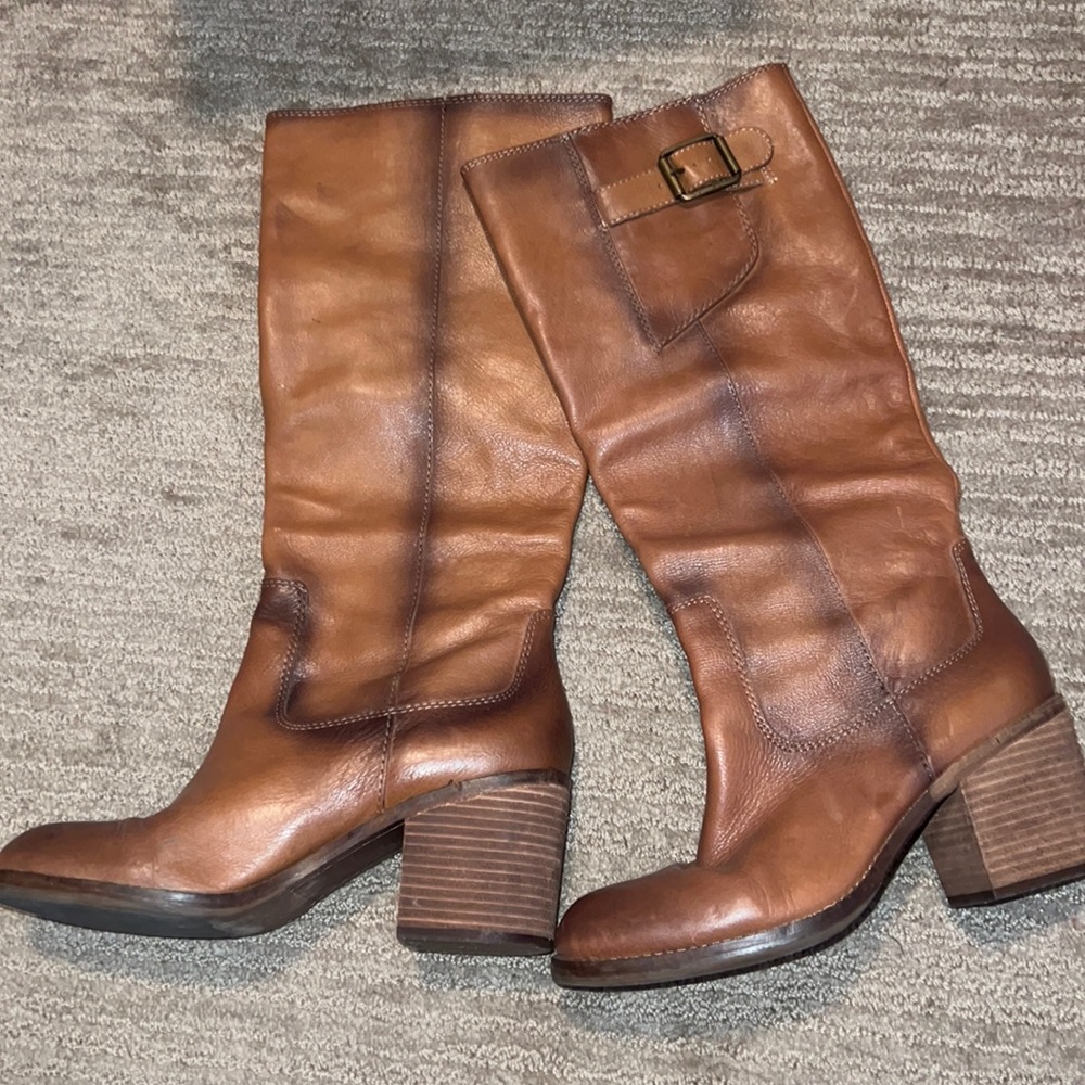 LUCKY BRAND - brown leather tall boots